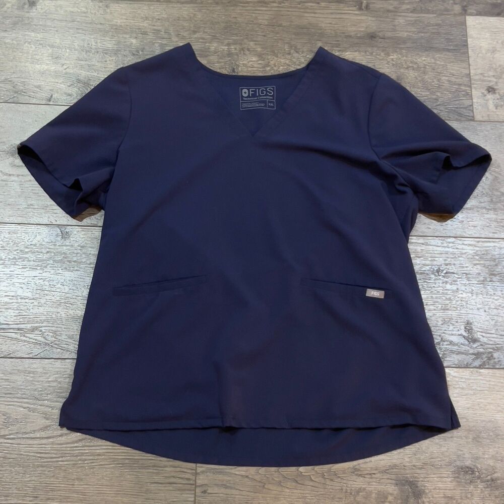 FIGS Technical Collection Blue Three Pocket Scrub Top FW1100 Cut 1238 Womens XXL
